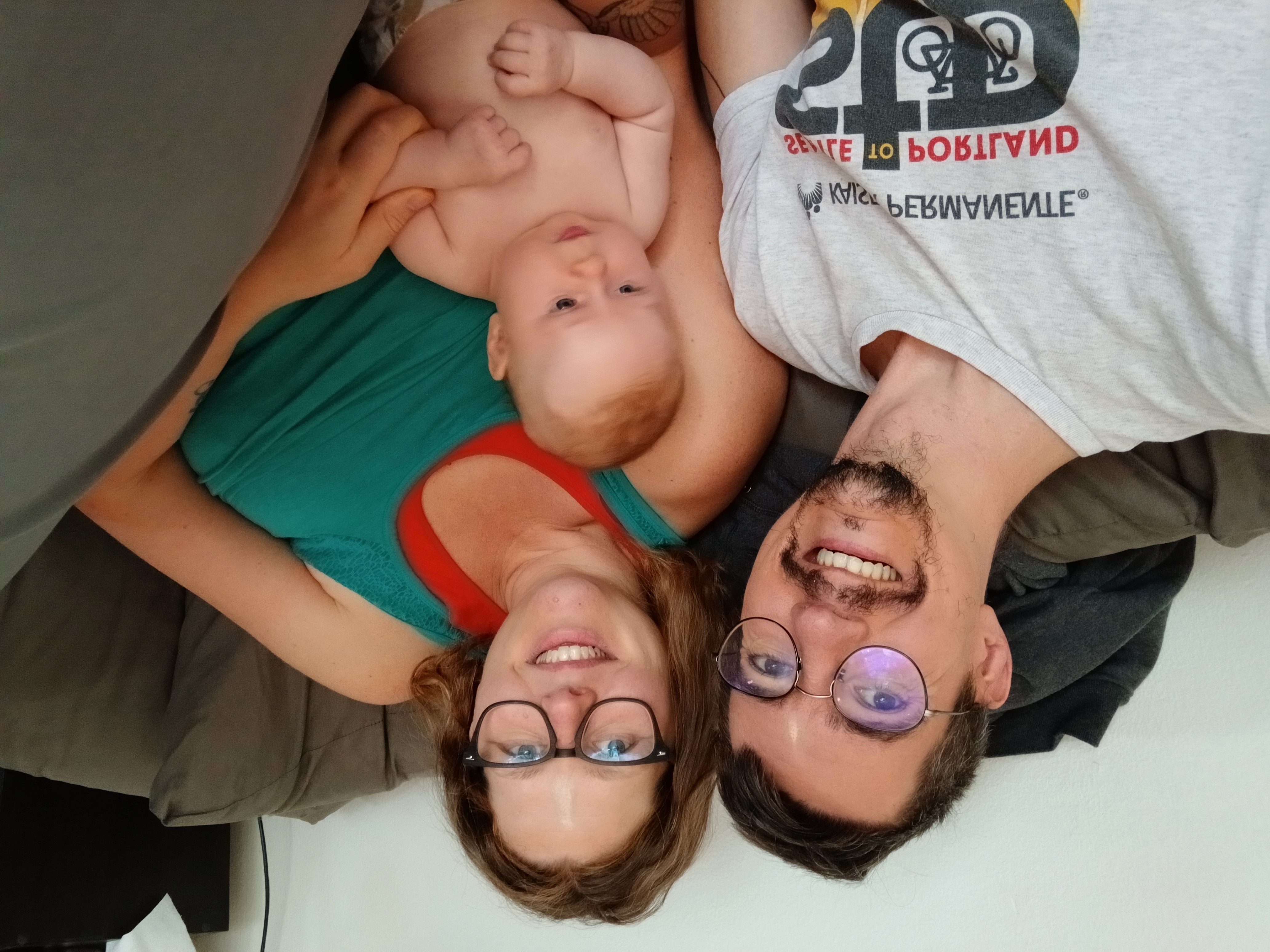 Jason Monk-Baumann and Kelly Monk-Baumann with Rosalie