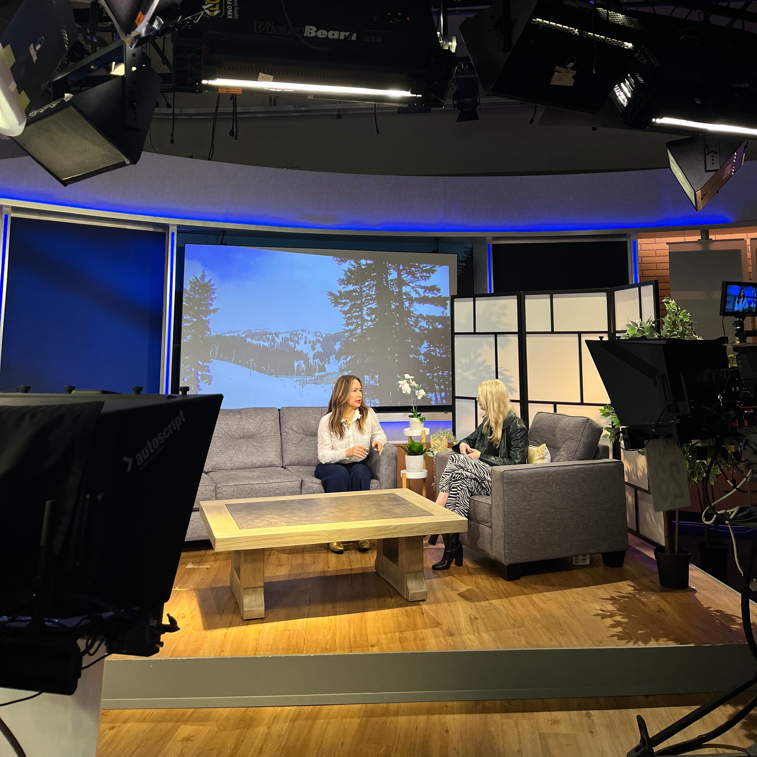 Marybel Martín being interviewed on live tv show Everyday Northwest by host Ally Osborne